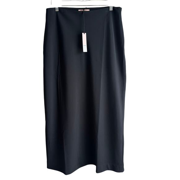 Chico's Black Label Signature Sublime Stretch Maxi Skirt Black 12 NWT - Picture 1 of 8